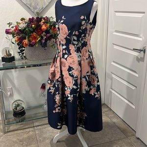 TAHARI, TEA LENGTH DRESS